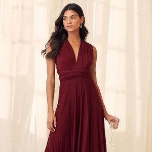 Lulus Tricks of the Trade Burgundy Maxi Dress